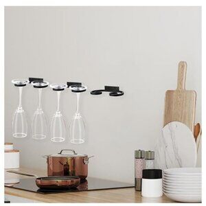 Wenqik Metal Wall Mounted Wine Glass Rack Holds 8 Glasses